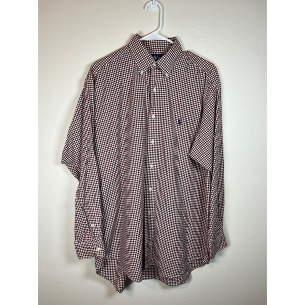 Mens Polo Ralph Lauren Gingham Button Down Shirt Long Sleeve Classic‎ Fit